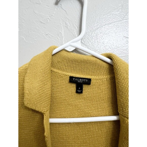 Talbots Milano Stitch Sweater Jacket Harvest Sun Yellow Size Small Petite Top - Picture 4 of 9